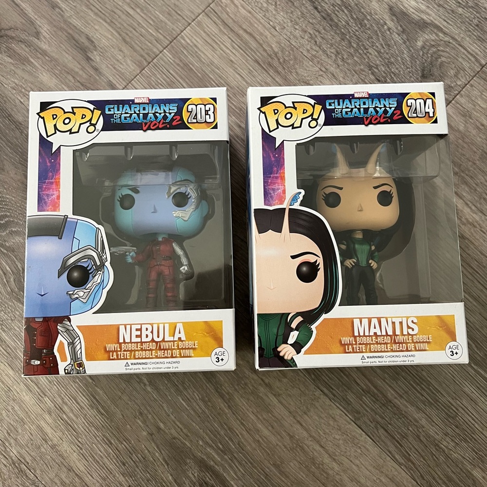 Funko Pop Marvel Disney Guardians of the Galaxy Nebula #203 and Mantis #204